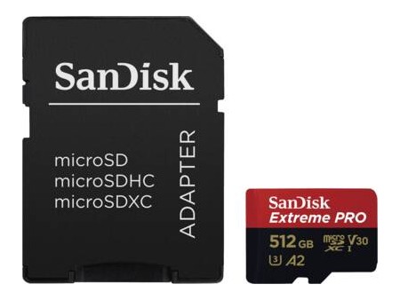 Extreme PRO microSDXC 512GB  SD Adapter  2 years RescuePRO